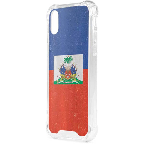 Haitian Flag Distressed iPhone XS Clear Case